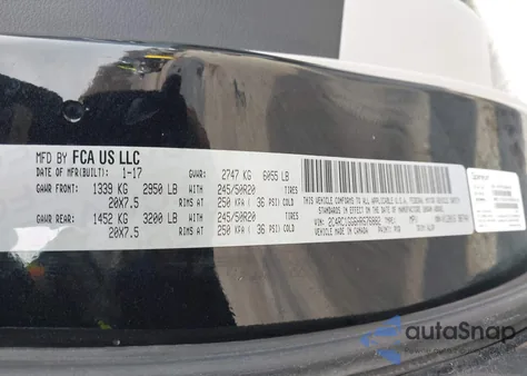 2017 Chrysler Pacifica Limited from USA, damaged, VIN 2C4RC1GG6HR676882